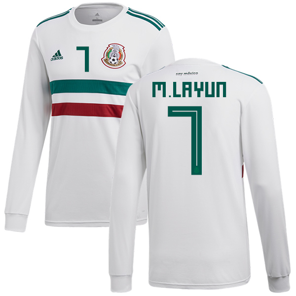 Mexico #7 M.Layun Away Long Sleeves Soccer Country Jersey